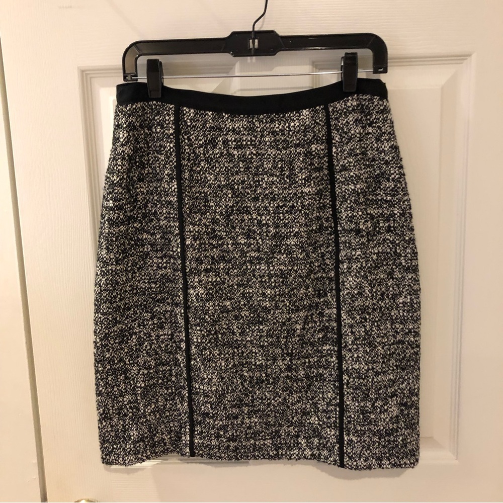 DKNY black & white tweed A-line skirt size 10